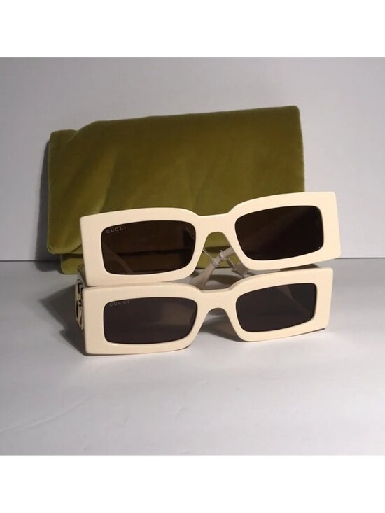 ✨ Authentic Gucci GG1425S Rectangular Sunglasses – Ivory White & Brown  ✨ main image 5
